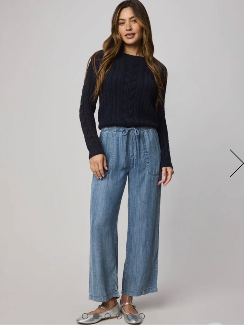 Splendid Chambray Wide Leg Crop Pants
